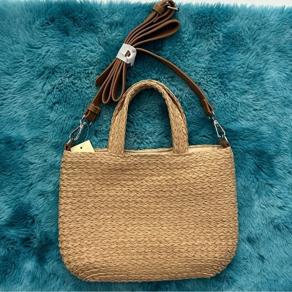 Vibrant Floral Embroidered Straw Tote